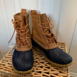 Women’s 8 Inch Navy Bean Boots